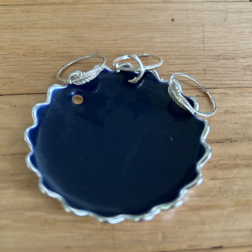 🍀 Lucky Brand Sterling Silver Ring Set & Dish